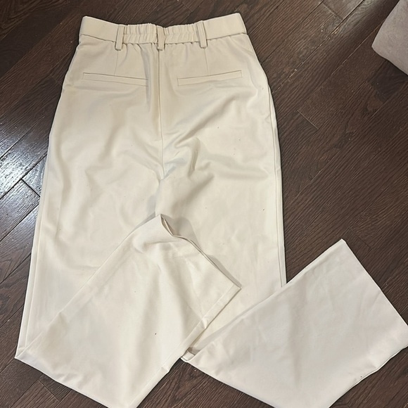 Skies Are Blue Pleated Front High Rise Wide Leg Cream Neutral Trousers - Picture 16 of 16